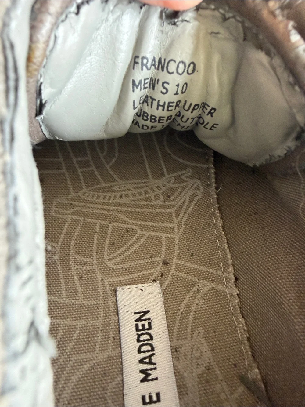 Steve Madden Francoo Taupe Suede Lace Up Casual Shoes Men’s Size 10